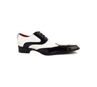 Xposed Patent Black & White Metal Toe Cap[ELVIS-BLACK-WHITE-41]