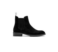 XPOSED RAMOS Mens Suede Chelsea Boots Real Leather Lined Pull On Ankle Boots[9311-N09B-BLACK-45 EU, 11 UK]