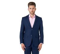 Xposed RAY - Tailored Fit Navy Herringbone Linen Suit Jacket [BLZ-SIN-RAY-Navy, UK/US 40 EU 50]