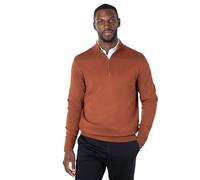Xposed Rust Brown 100% Cotton Knit Zip Neck Jumper [JUMPER-168-RUST-M]