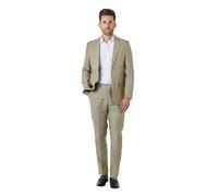 Xposed Sage Green Linen Tailored Fit Single Breasted Summer Suit [Suit-SIN-Lewis-Green, UK/US 50 EU 60]