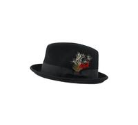 XPOSED Stylish Fedora Hat - 100% Felt Wool Crushable C Crown Design in Black | Size: XL XPOSED Black XL