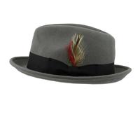 XPOSED Stylish Fedora Hat - 100% Felt Wool Crushable C Crown Design in Grey | Size: Medium XPOSED Grey M