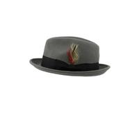 XPOSED Stylish Fedora Hat - 100% Felt Wool Crushable C Crown Design in Grey | Size: XL XPOSED Grey XL