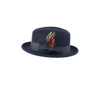 XPOSED Stylish Fedora Hat - 100% Felt Wool Crushable C Crown Design in Navy | Size: Large XPOSED Navy L