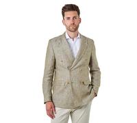 Xposed Tailored Fit Sage Green Linen Double Breasted Blazer [BLZ-DB-Lewis-Green, UK/US 46 EU 56]