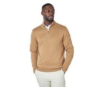 Xposed Tan 100% Cotton Knit Zip Neck Jumper [JUMPER-769-CAMEL-XL]