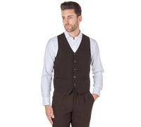 Xposed TYLER Men’s Herringbone Tweed Classic Smart Tailored Fit Waistcoat Retro 1920s Vest [PWC-TYLER-BROWN-46]