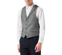 Xposed TYLER Men’s Herringbone Tweed Smart Tailored Fit Collar Waistcoat Classic Retro 1920s Vest [CWC-TYLER-LIGHT-GREY-46]