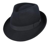 Xposed Unisex Mens Women Vintage Classic Handmade Crushable 100% Wool Felt Trilby Fedora Hat Black-S