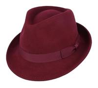 Xposed Unisex Mens Women Vintage Classic Handmade Crushable 100% Wool Felt Trilby Fedora Hat Maroon-XL