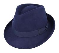 Xposed Unisex Mens Women Vintage Classic Handmade Crushable 100% Wool Felt Trilby Fedora Hat Navy-M