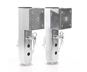 XPOtool 2x Prop Drop Stand for Trailers 350 mm, Adjustable Support Legs Set max. 1300 kg Capacity, Made of Steel, with Locking PIn