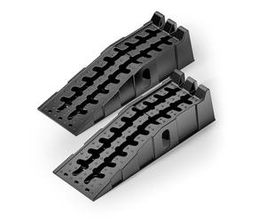 XPOtool Car Ramp Set of 2, Heavy Duty HDPE Plastic, 5t Capacity, Rutschfeste, Reifenschonend, Workshop, Ideal for SUV, Platzsparend Stapelbar
