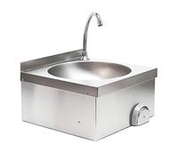 XPOtool Knee Operated Hand Washbasin of Stainless Steel as Round Kitchen Sink for Catering Trade etc