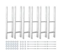 XPOtool Post Support Hot-Dip Galvanised 6 Pieces 91 x 600 mm, H-Anchor Made of Carbon Steel, Post Bracket with M10 x 110 Holes, Post Holder with 2 Struts