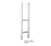 XPOtool Post Support Hot-Dip Galvanised 91 x 600 mm, H-Anchor Made of Carbon Steel, Post Bracket with M10 x 110 Holes, Post Holder with 2 Struts