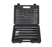 XPOtool SDS Plus 17pcs. Set of Stone Drills with Chisel Set of Drills for Drill Hammer for Stonework and Concrete