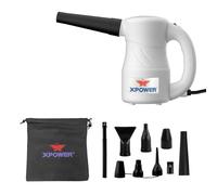 XPOWER Electric Air Duster for Dusting Drying Inflating Blowing Car Detailing Computer Leaf Blowing (White, A-2S)