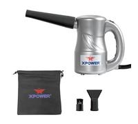 XPOWER Electric Air Duster for Dusting Drying Inflating Blowing Car Detailing Computer Leaf Blowing (Silver, A-2C)