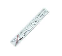 (XPOWER Silver Red) 3D Metal Black Logo X XPOWER Emblem Car Fender Badge Trunk Decal For MG