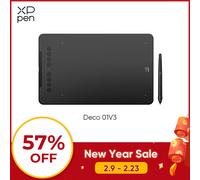 XPPen Deco01V3 Graphic Tablet 10 Inch Digital Drawing Tablet 3 Colors 16384 Levels 60 Tilt Art Animation for Android Windows Mac Black
