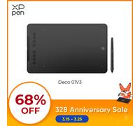 XPPen New Deco01V3 10 Inch Graphics Digital Tablet Drawing Tablet 16384 Levels Pressure 8 Shortcut Keys for Android Windows Mac 01V3 add Case