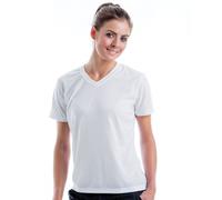 Xpres XP522 Women's Short Sleeve Subli Plus V-Neck T-Shirt White 8-10 Years