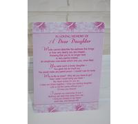 Xpress In Loving Memory Of A Dear Daughter Graveside Memorial Card