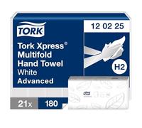 Tork Xpress MultiFold Hand Towel H2 White 180 Sheets, Pack of 21 120225
