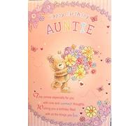 Xpress Yourself Auntie with Flower Birthday Sentimental Verse New Gift Greeting Card