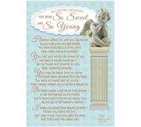 Xpress Yourself Child Memorial Card, In Loving Memory You Were So Sweet and So Young, Sympathy Remembrance Tribute with Angel, Graveside Card with Envelope