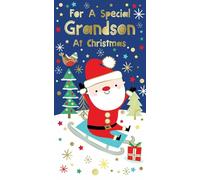 Xpress Yourself Christmas Money Wallet Card for Grandson, 19 x 8 cm, Foil Finish, 3-Fold Design, Multicolored