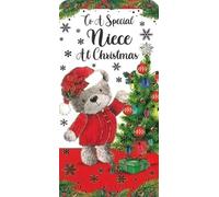 Xpress Yourself Christmas Money Wallet for Niece, Foil Finish, Die-Cut Design, 18 x 9 cm, 3-Fold Format.