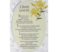 Xpress Yourself Dearly Loved Pet Memorial Graveside Card, Yellow Lily Floral Tribute, Remembrance Verse