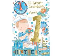 Xpress Yourself GREAT-GRANDSON YOU'RE 1 CARD WITH BADGE MEASURING 9X6 INCHES. STANDARD DELIVERY.