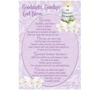 Xpress Yourself Memorial Grave Card, Goodnight Goodbye God Bless, In Loving Memory Bereavement Card with Envelope, Lilac Floral Design