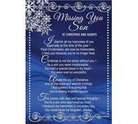 Xpress Yourself Missing You Son at Christmas and Always Graveside Memorial Card In Loving Memory Poem Design with Snowflakes