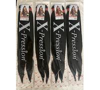 XPRESSION COLOUR 1, 4PACKS XPRESSION 60”INCH PRE STRETCHED/PRE PULLED XPRESSION LAGOS BRAIDS XPRESSION 60” (COLOUR 1 Jet Black)