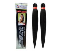 Xpression Pre-Stretched Braiding Hair - 100% Kanekalon, Itch-Free, Lightweight, Hot Water Set, 46" - 160g. (XP_PS_1B)