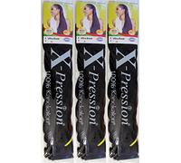 XPRESSION ULTRA BRAID HAIR EXTENSION FOR BRAIDING 82" 165g Per Pack (3 PACKS OFFER) COLOUR 1B