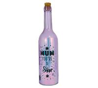 Xpressions Mum, Iridescent Light Up Glass Bottle, Gift for Any Occasion, Multi, one Size
