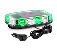 Xprite 30.48 cm Mini Strobe Light Bar, Magnetic Stand, Emergency Safety Alert, Flashing Lights for Security Vehicle Construction, Snow Trucks, Mail Postal Cars - White & Green