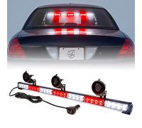 Xprite 31.5 28 LED White & Red 7 Modes Traffic Advisor Emergency Warning Vehicle Strobe Light Bar Kit