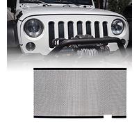 Xprite Black Aluminum Alloy Mesh Insert for Jeep Wrangler JK JKU 2007-2018 Original Front Hood Matte Grill Grille Grid