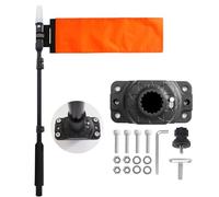 Xprite Kayak Safety Flag with 360° LED Light, Telescoping Orange Flag Pole, Battery Powered Navigation Lights for Night Kayaking, Fishing, Canoeing, Boating & Paddling