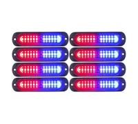 Xprite Multi Color 12 LED Emergency Strobe Lights Kit Surface Flush Mount Side Marker Grill Grille Hazard Warning Flashing Light Head for Construction Towing Snow Plow Pickup Work Trucks Cars-8PCS