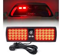 Xprite Red 48LED Visor Strobe Flashing Lights Sunshield Hazard Warning Light for Law Enforcement Emergency Vehicles Trucks Cars