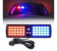 Xprite Red Blue 48LED Visor Strobe Flashing Lights Interior Windshield Sunshield Emergency Warning Lights for Police Volunteer Firefighter Vehicles Trucks