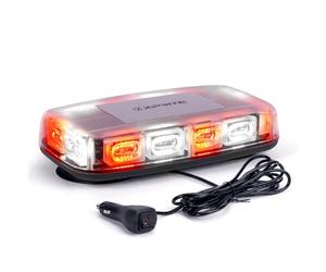 Xprite Upgraded 12" 72LED Rooftop Mini Strobe Lights, Emergency Safety Flashing Beacon Light bar with Magnetic Base for 12V-24V Construction Vehicles, Trucks, Snow Plow, Postal Car (Mix White/Red)